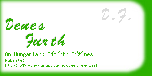 denes furth business card